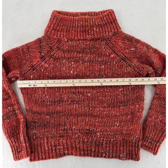 Moth Anthropologie Orange Mock Neck Wool Alpaca Sweater S Cozycore Cabincore - Picture 6 of 9